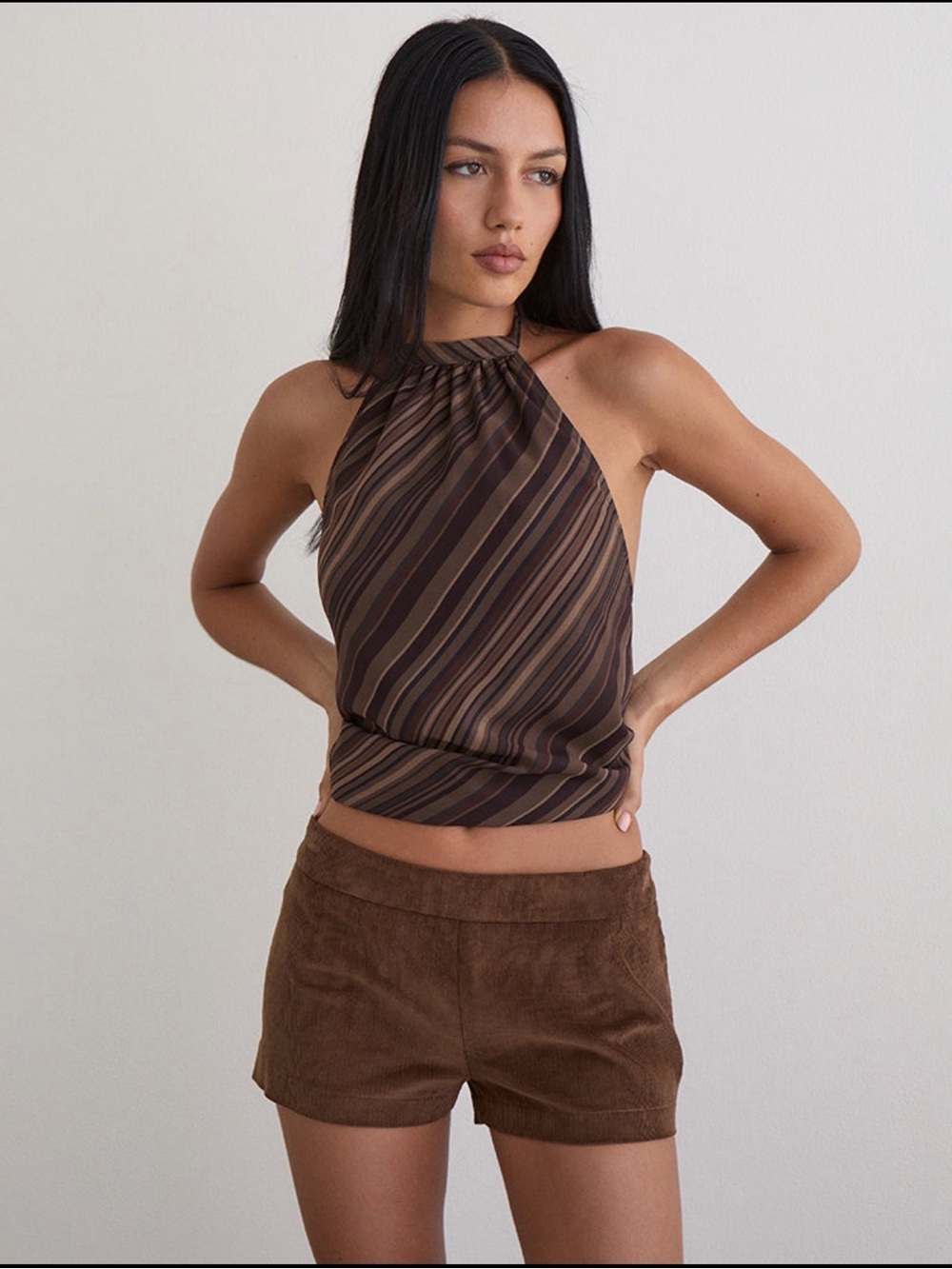 Motel Rocks Low Rise Brown Shorts